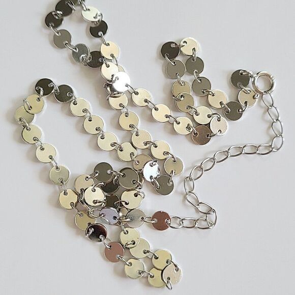 Fine Jewelry Sterling Silver Disc Choker Necklace NEW WITH GIFT BAG - Picture 13 of 13